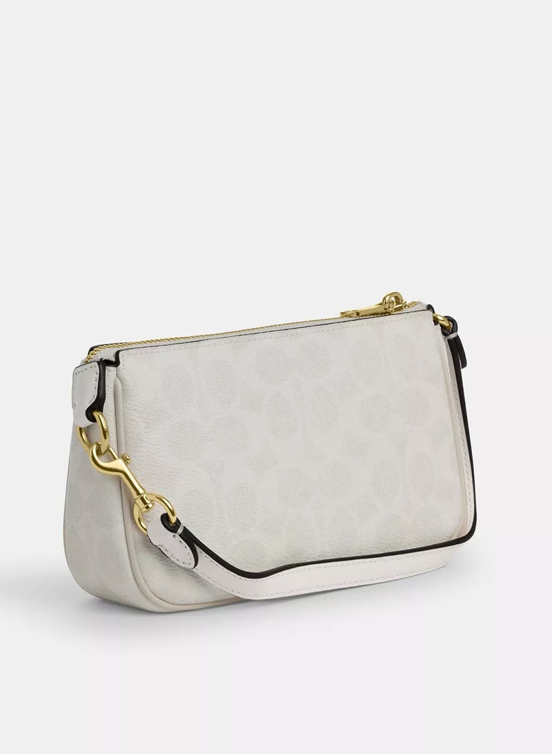 كوتش اوت ليت حقيبة كتف كوتش نوليتا 19 من قماش الكانفاس المميز، حقيبة كروس بودي نسائية، حقيبة كتف نسائية، حقيبة يد نسائية، أبيض - 19 سم - Image 4